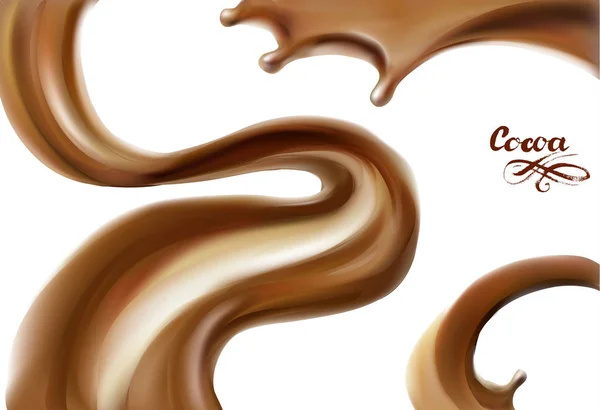 Vloeibare Chocolade Karamel Cacao Illustratie Textuur — Stockvector