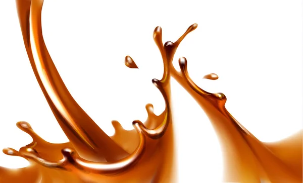 Caramel Drops Realistic Vector Illustration — Stock Vector