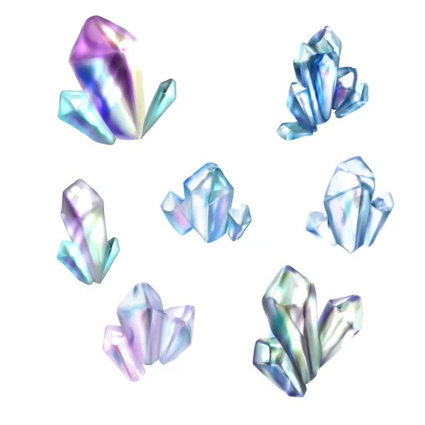 Blau Funkelnde Kristalle Hintergrund — Stockvektor