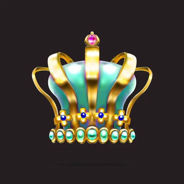 Gold Crown Gift Prize Icon Vector — Stock Vector