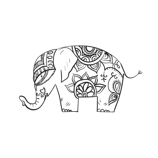 Ilustración Vectorial Elefante Lindo — Archivo Imágenes Vectoriales