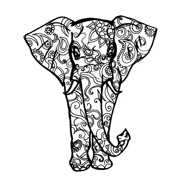 Ilustración Vectorial Elefante Lindo — Archivo Imágenes Vectoriales