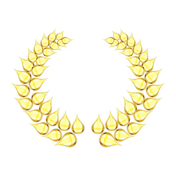 Gold Laurel Wreath Vector Illustration — 图库矢量图片