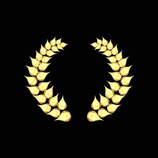 Gold Laurel Wreath Vector Illustration — Vector de stock