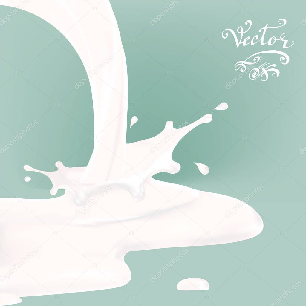 splashing milk isolated vector illustration