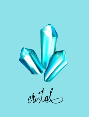 Kristal kristal vektör illüstrasyon