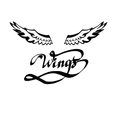 illüstrasyon kanatlar kuş vektör