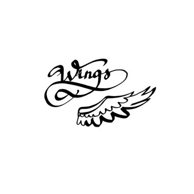 illüstrasyon kanatlar kuş vektör