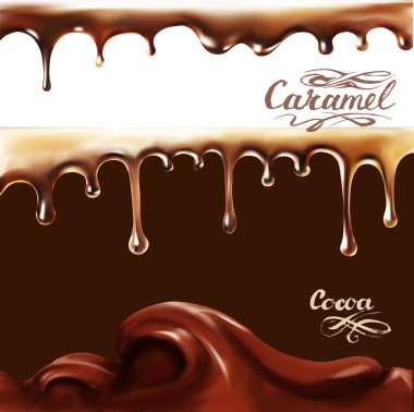 sıvı çikolata, karamel veya kakao illüstrasyon doku 3d illüstrasyon vektör