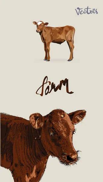 Vaca Produtos Agrícolas Leite Logotipo Silhueta Vetor —  Vetores de Stock