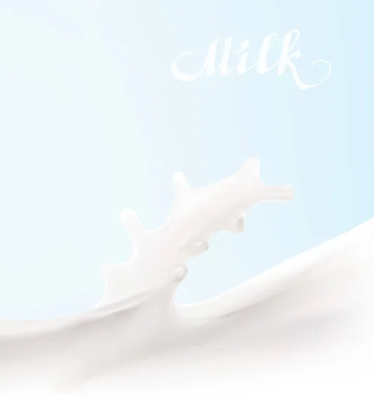Mjölk Vit Spray Realistisk Vektorillustration — Stock vektor