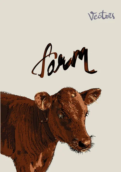 Cow Farm Products Milk Logo Silhouette Vector — Stock Vector