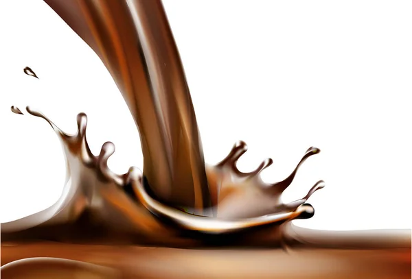 Menyemprotkan Kopi Cappuccino Coklat Karamel Ilustrasi Vektor Terisolasi - Stok Vektor