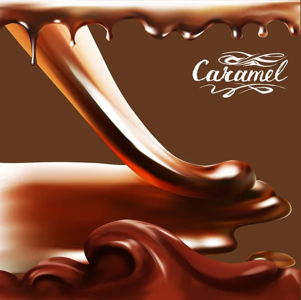 Chocolat Liquide Caramel Cacao Illustration Texture Illustration Vecteur — Image vectorielle