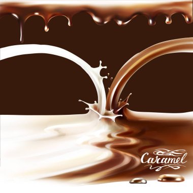 sıvı çikolata, karamel veya kakao illüstrasyon doku 3d illüstrasyon vektör