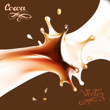 sıvı çikolata, karamel veya kakao illüstrasyon doku 3d illüstrasyon vektör