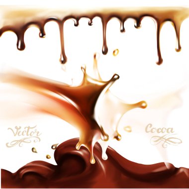 sıvı çikolata, karamel veya kakao illüstrasyon doku 3d illüstrasyon vektör