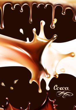 sıvı çikolata, karamel veya kakao illüstrasyon doku 3d illüstrasyon vektör