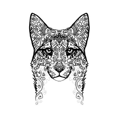 Kurt vektör çizim avatar, logo, kafa simgesi