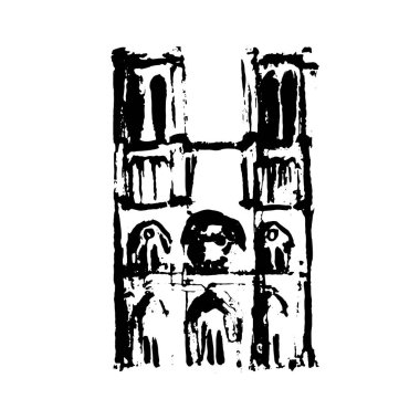 Notre-dame vektör simge kroki el