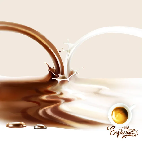 Chocolate Líquido Caramelo Cacau Ilustração Textura Ilustração Vetor — Vetor de Stock