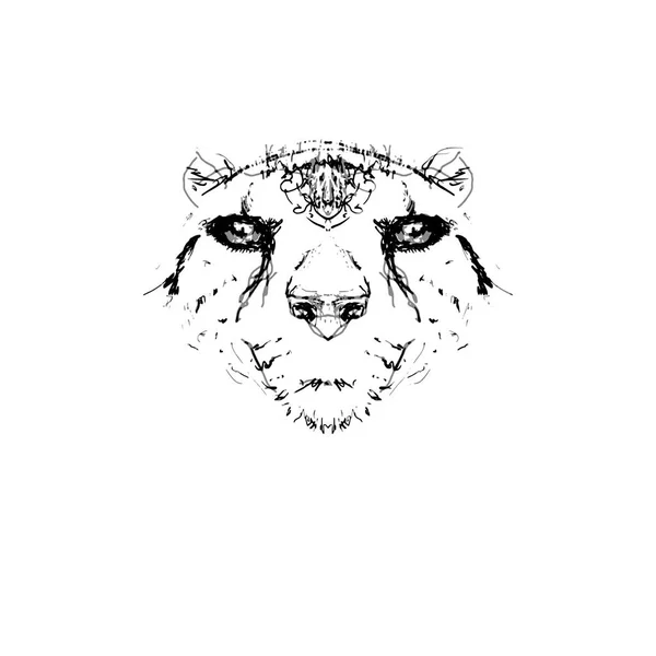 Cheetah Hoofd Avatar Vector Teken — Stockvector