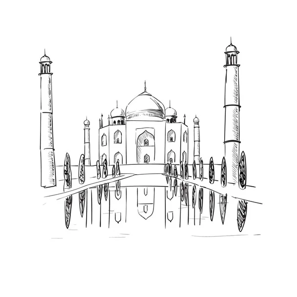 Taj Mahal Αρχιτεκτονικό Μνημείο Διάνυσμα — Διανυσματικό Αρχείο