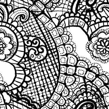 elle çizilmiş çiçek öğeleri ile Seamless Modeli.