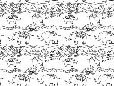 vector illustration of elephants background 