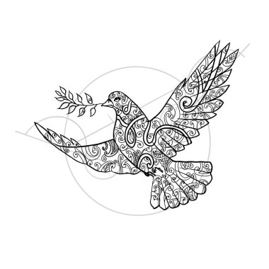 barış vektör 3d illüstrasyon beyaz güvercin