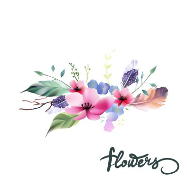 Çiçeklerin vektör illüstrasyonu