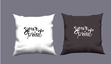 3d beyaz yastık gerçekçi illüstrasyon izole vektör. Şablon