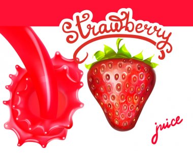 süt ve çilek yoğurt sıçramaları gerçekçi izole vektör düşer