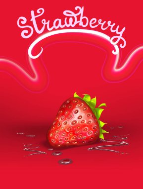 süt ve çilek yoğurt sıçramaları gerçekçi izole vektör düşer