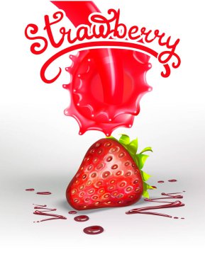 süt ve çilek yoğurt sıçramaları gerçekçi izole vektör düşer