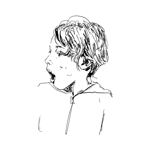 Portrét Chlapce Emoce Překvapení Vektorový Styl Popová Kresba — Stockový vektor