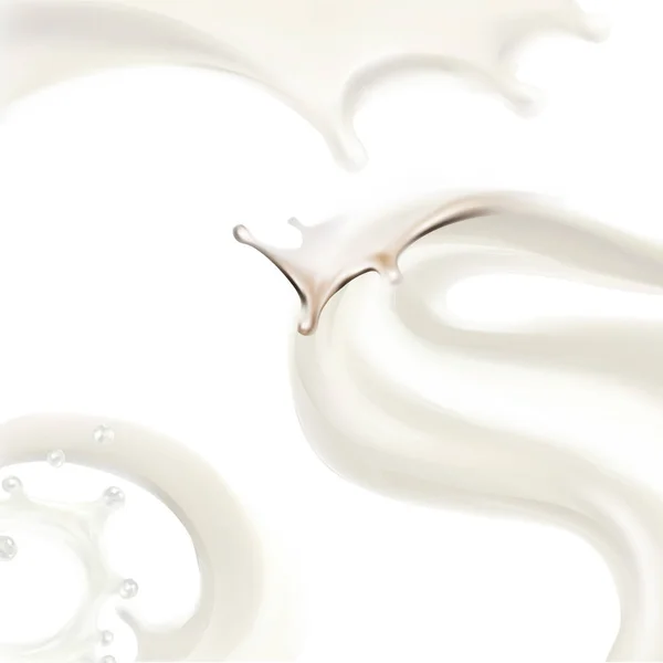 牛奶飞溅 逼真的矢量插图 — 图库矢量图片