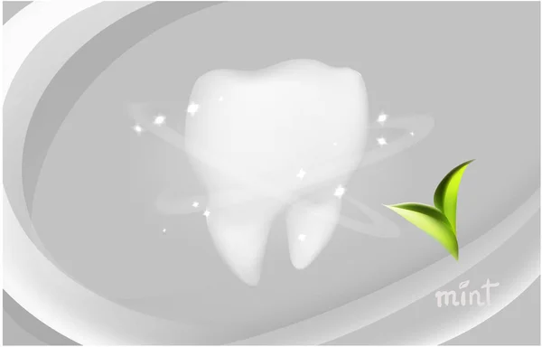 Plantilla Etiqueta Para Pasta Dientes Dientes Menta Blanqueamiento — Vector de stock