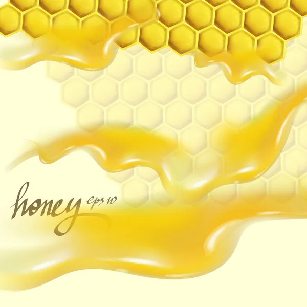 Miel nido de abeja textura ilustración — Vector de stock