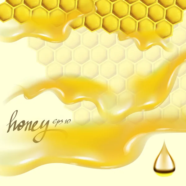 Mel honeycomb textura ilustração — Vetor de Stock