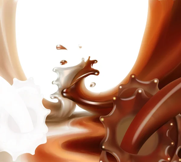 Cioccolato Liquido Caramello Cacao Illustrazione Texture Senza Soluzione Continuità — Vettoriale Stock