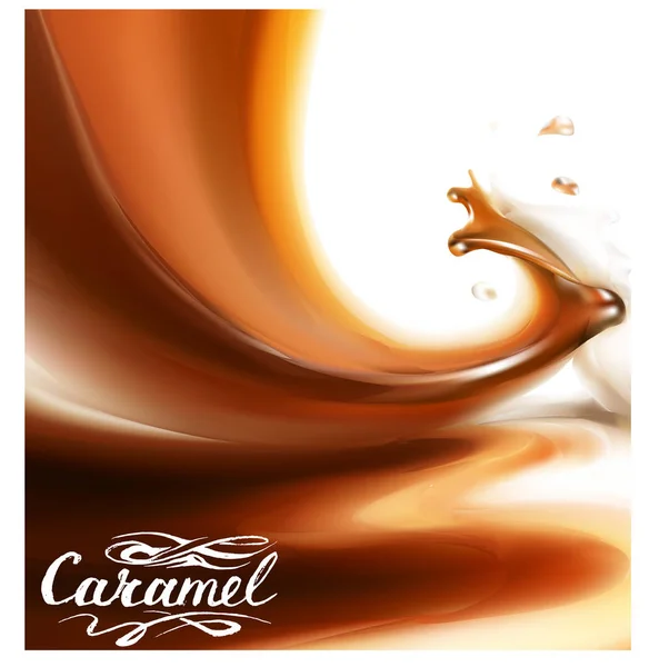 Illustration Chocolat Liquide Caramel Cacao Texture Transparente — Image vectorielle