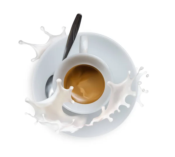 Melk plons druppels vector realistische illustratie — Stockvector