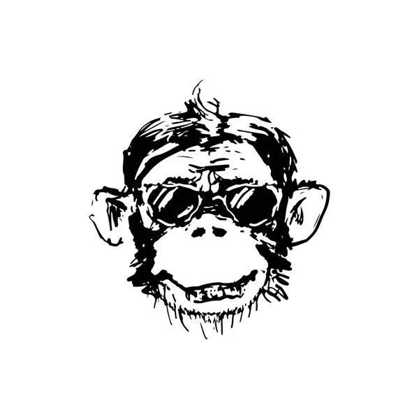 Avatar Vetor Hipster Macaco Ilustração — Vetor de Stock