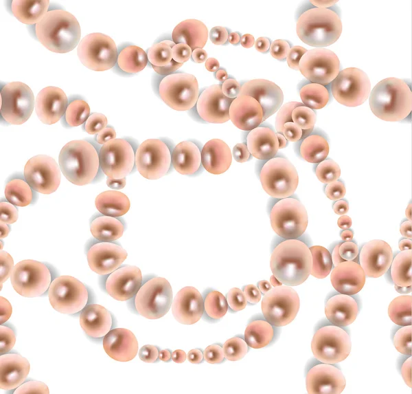 Pearl Beads Seamless Texture Vector — Stock Vector