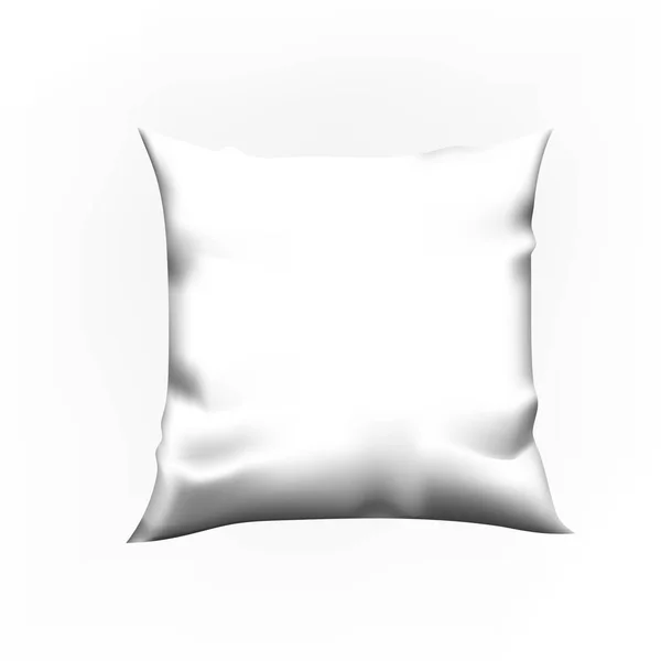 3d white pillow realistic illustration isolated vector. template — Stock Vector