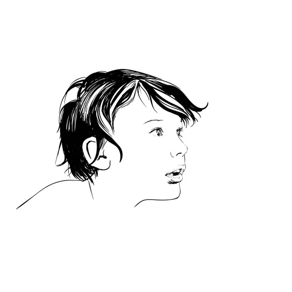 Retrato de niño, emoción sorpresa, ilustración vectorial realista — Vector de stock