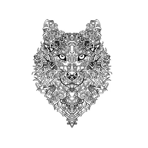 Wolf Illustration Textur Druck Vektor — Stockvektor