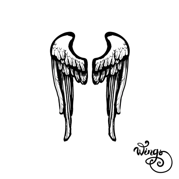 Lettering wings logo print vector angel — Stock Vector