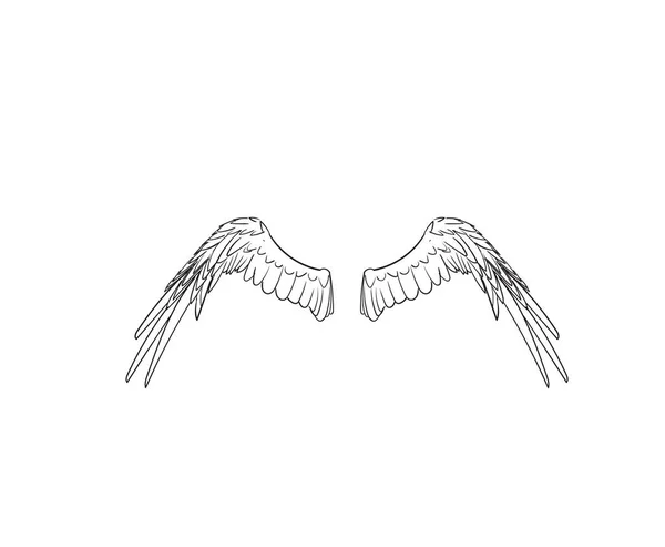 Γράμματα φτερά λογότυπο εκτύπωση διάνυσμα άγγελος — Διανυσματικό Αρχείο